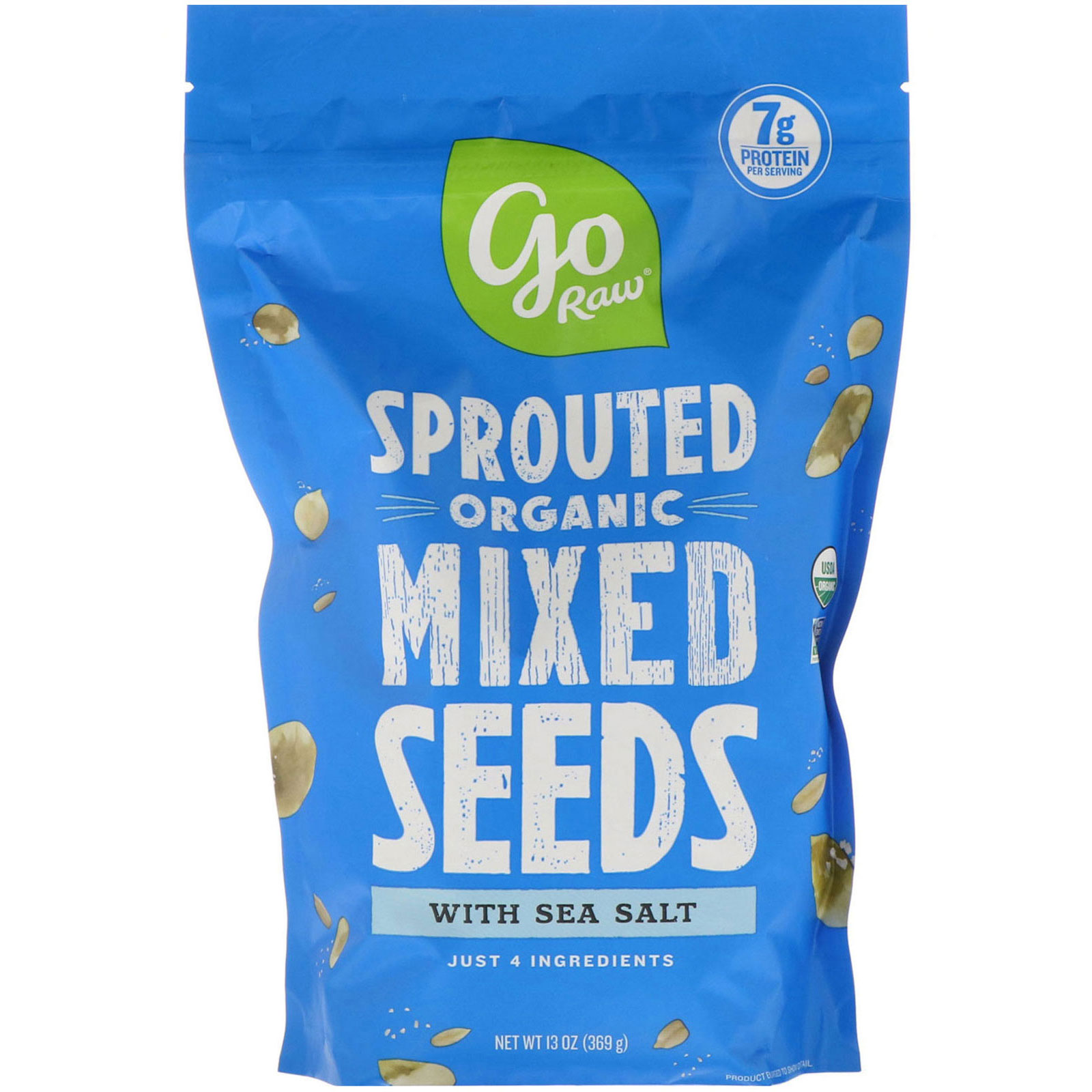 Comprar Go Raw, Orgânico, Sementes Germinadas Mistas com Sal Marinho, 369 g (13 oz)
