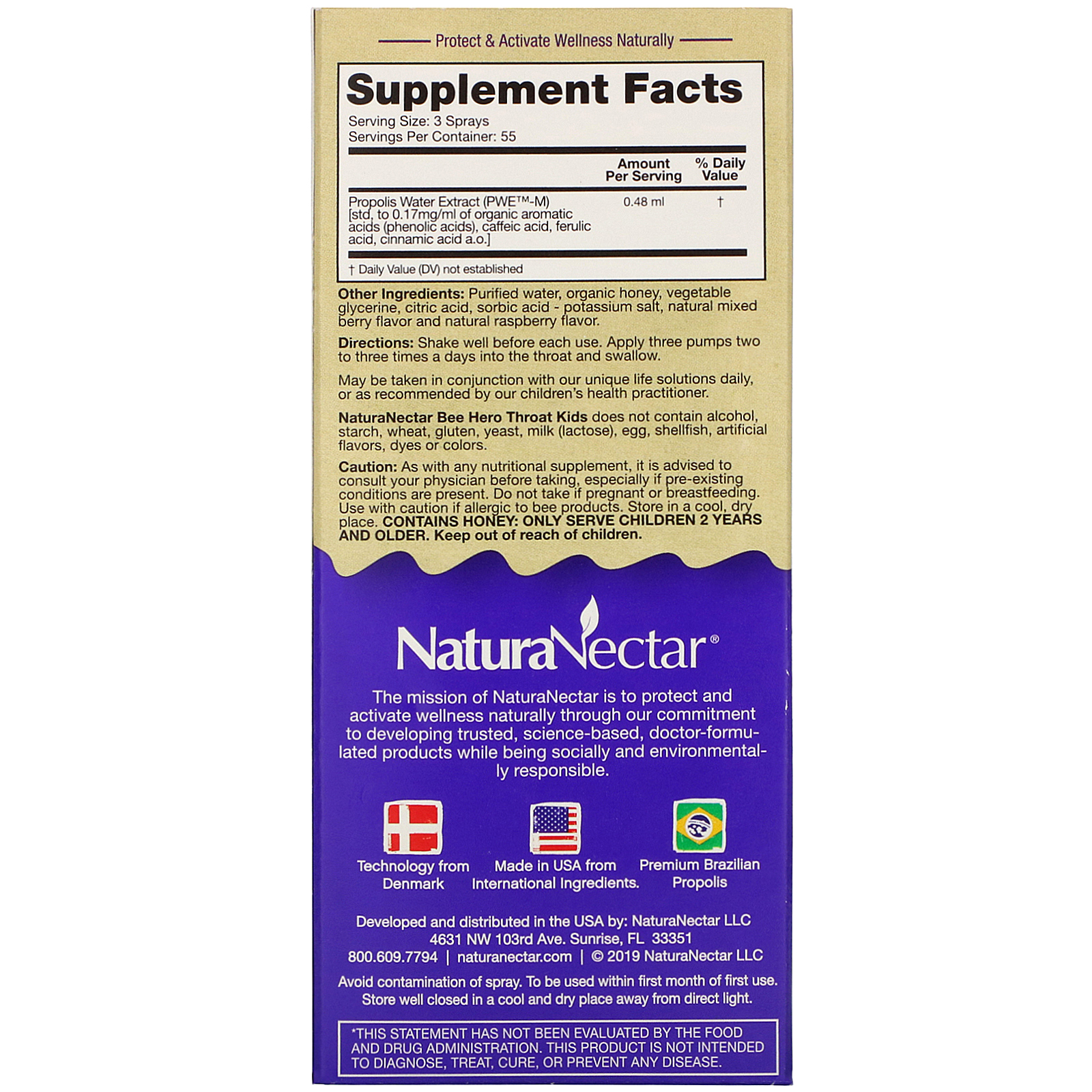 Comprar NaturaNectar, Bee Hero Throat Kids, Natural Propolis Spray, Berry Blast, 30 ml - Imagem 2
