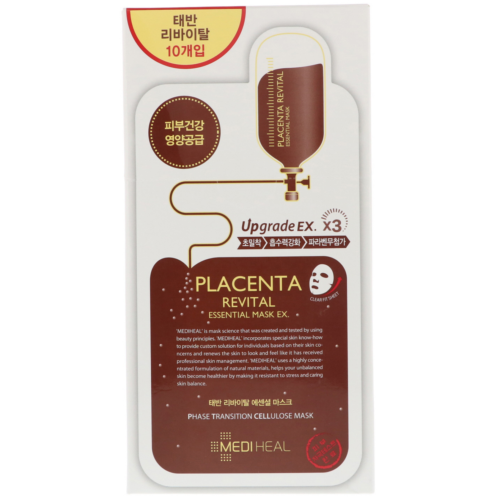 Comprar Mediheal, Placenta Revital Essential Mask EX, 10 Folhas, 24 ml Cada