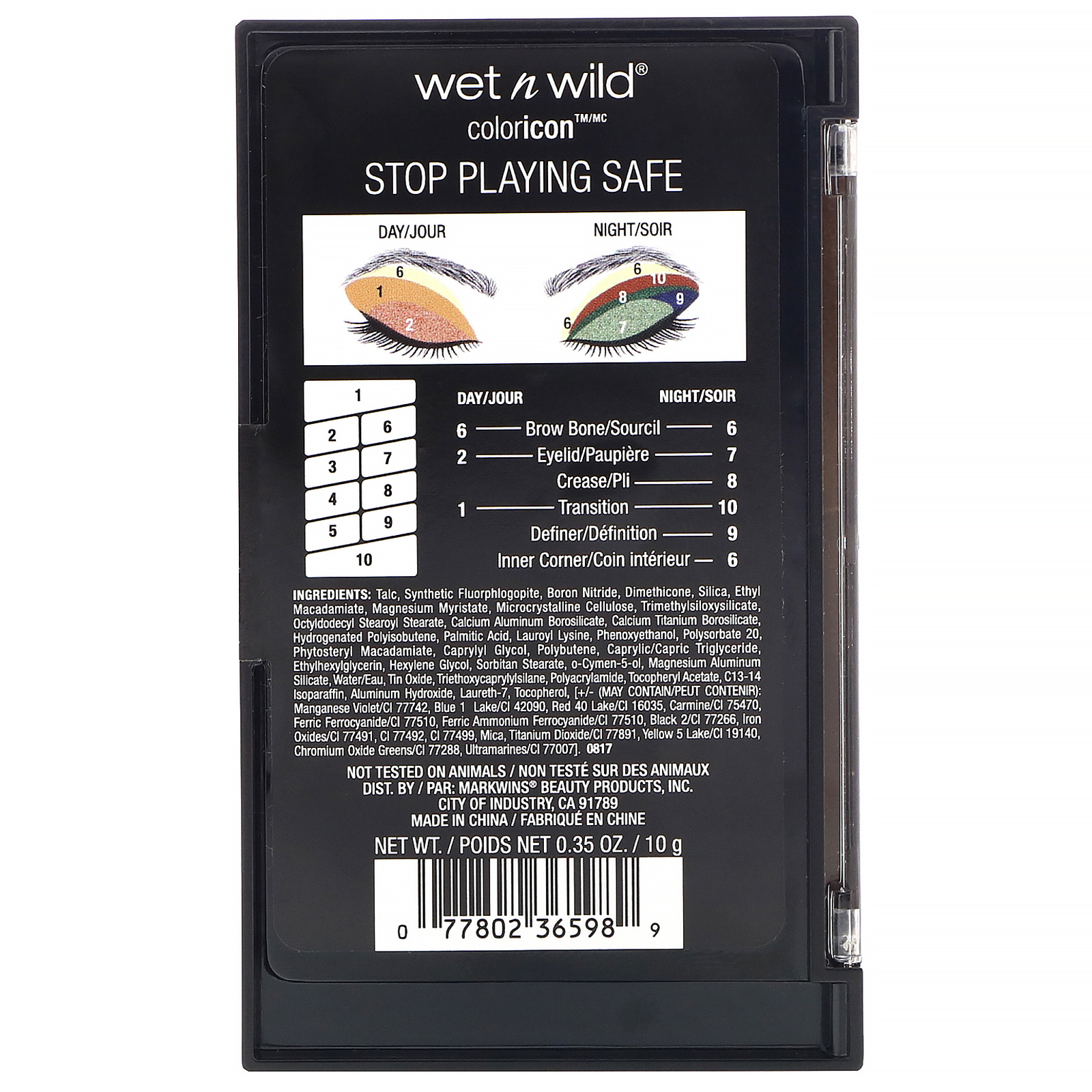 Comprar Wet n Wild, Paleta de sombras Color Icon, 763D Pare de viver sem riscos, 0,35 oz (10 g) - Imagem 3