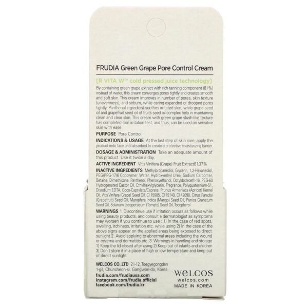 Comprar Frudia, Uva Verde, Creme para Controle dos Poros, 10 g (0,35 oz) - Imagem 4