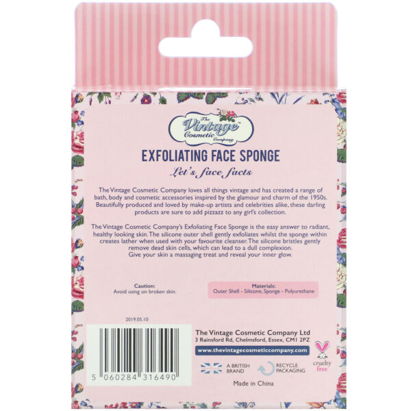 Comprar The Vintage Cosmetic Co., Exfoliating Face Sponge, Pink, 1 Count - Imagem 4
