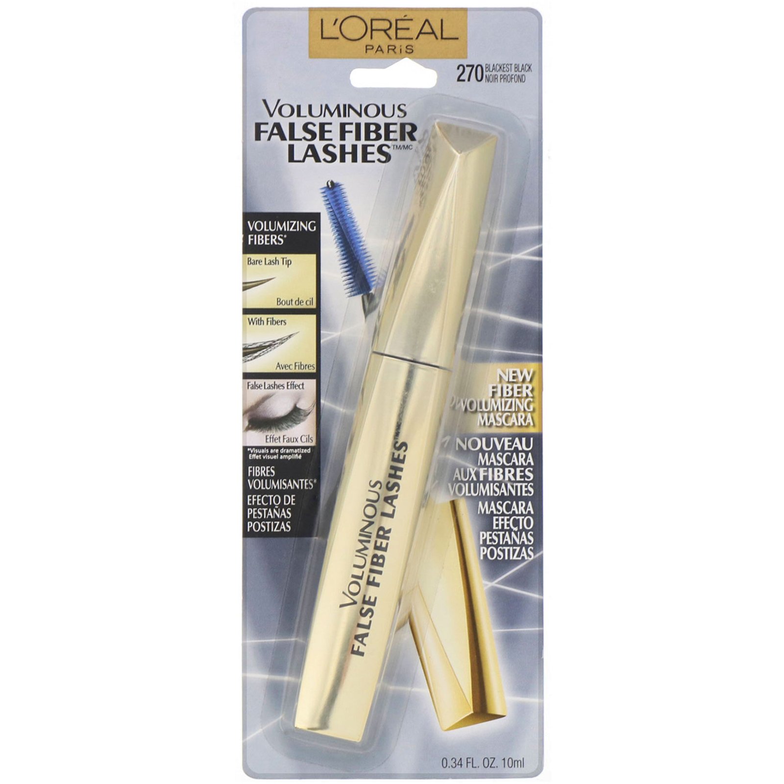 Comprar L'Oreal, Máscara para cílios Voluminous False Fiber Lashes, Blackest Black 270, 10 ml - Imagem 2