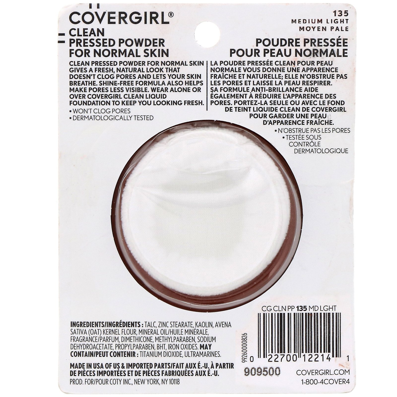 Comprar Covergirl, Clean, Base em pó compacto, 135 Médio leve, 11 g - Imagem 3