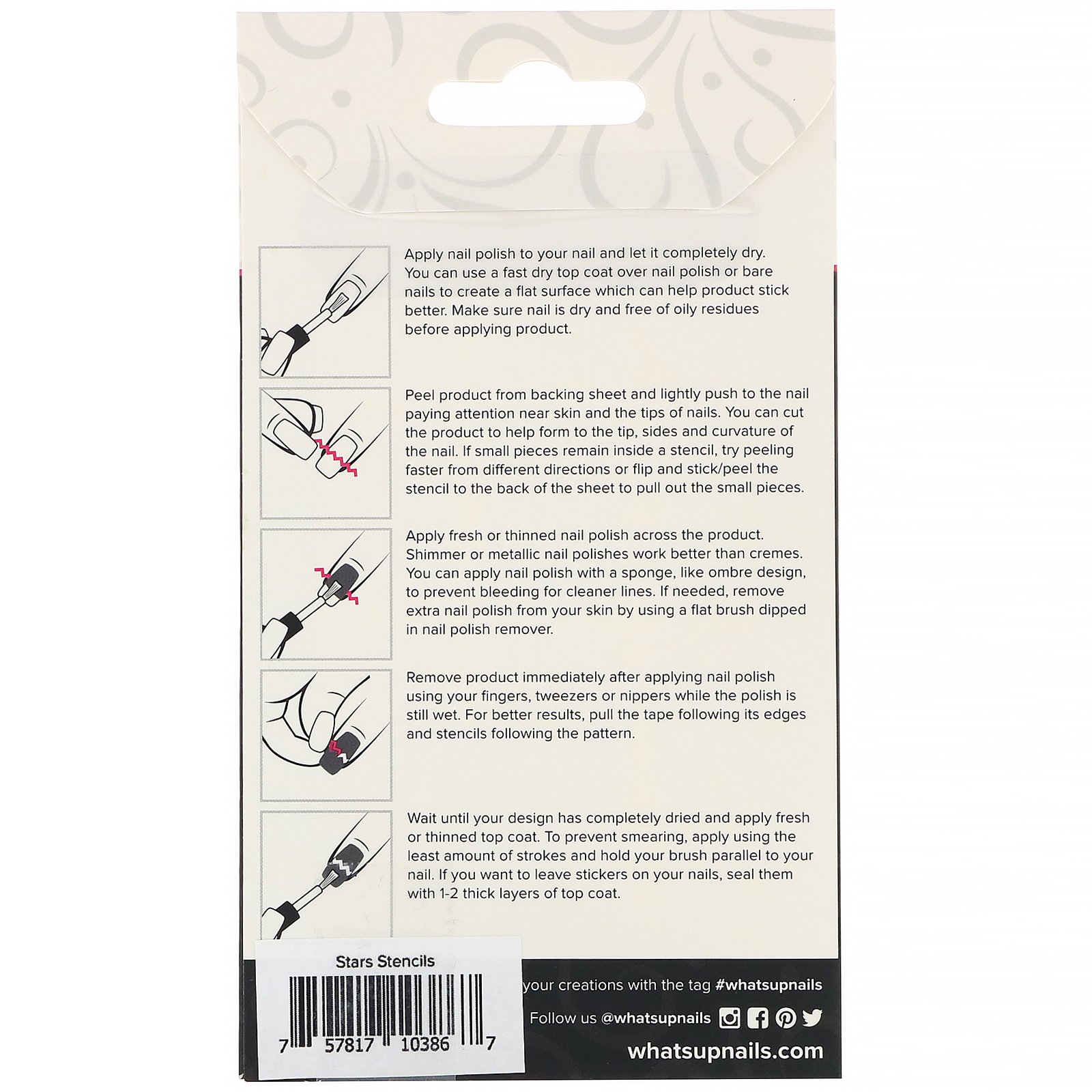 Comprar Whats Up Nails, Stencils de Estrelas, 12 unidades - Imagem 2