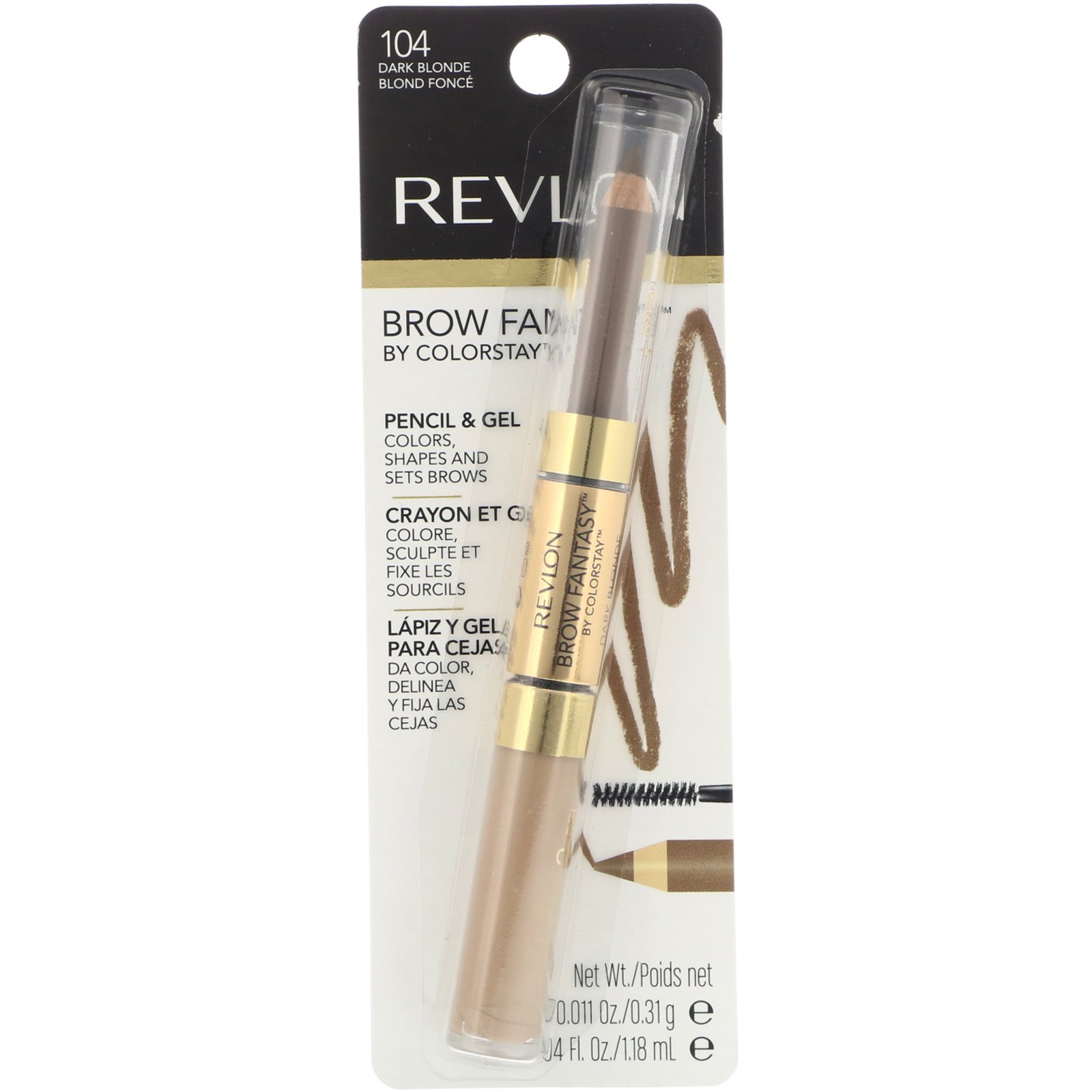 Comprar Revlon, ColorStay, Brow Fantasy, Dark Blonde 104, 0,31 g/1,18 ml - Imagem 2