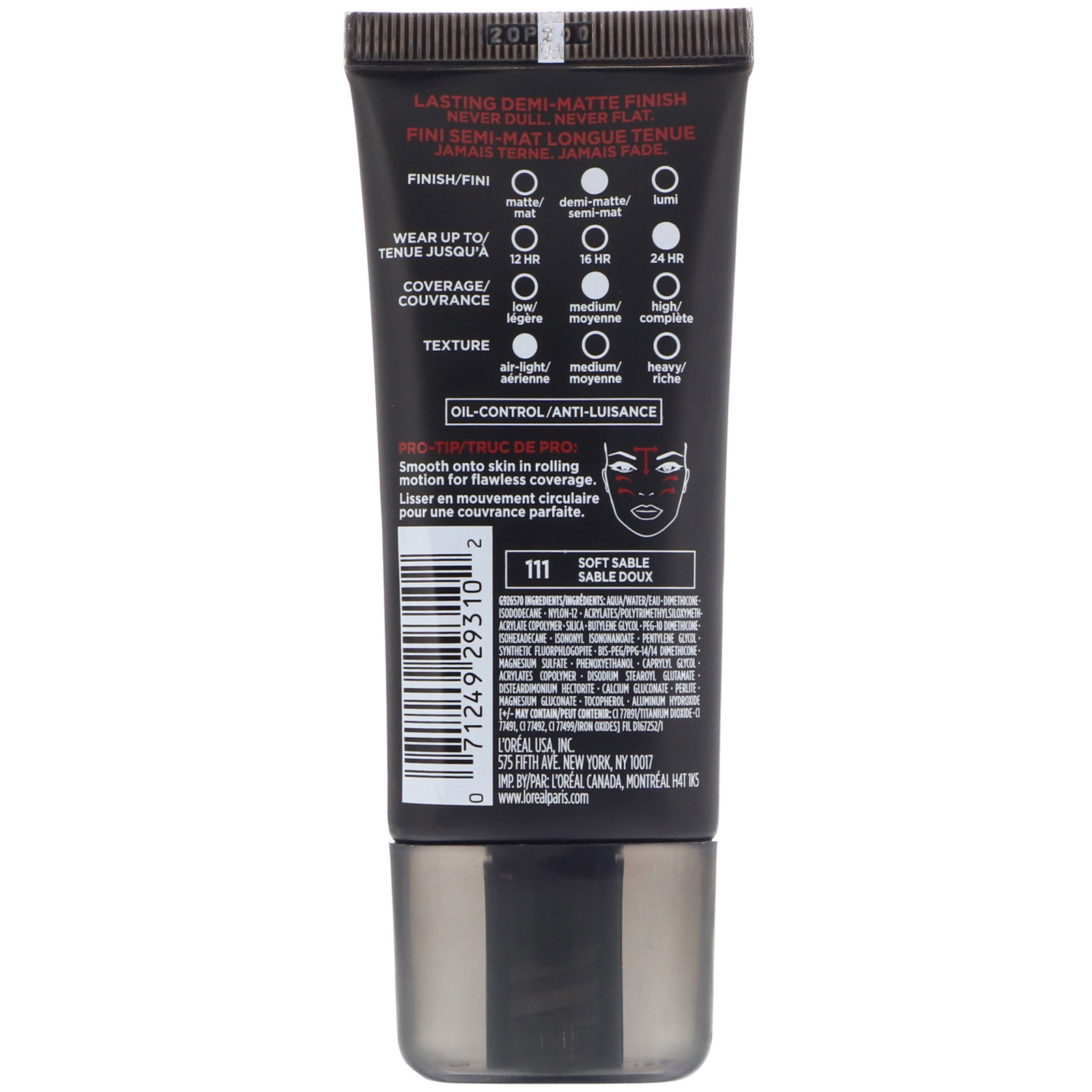 Comprar L'Oreal, Base Infallible Pro-Matte, Soft Sable 111, 30 ml - Imagem 2