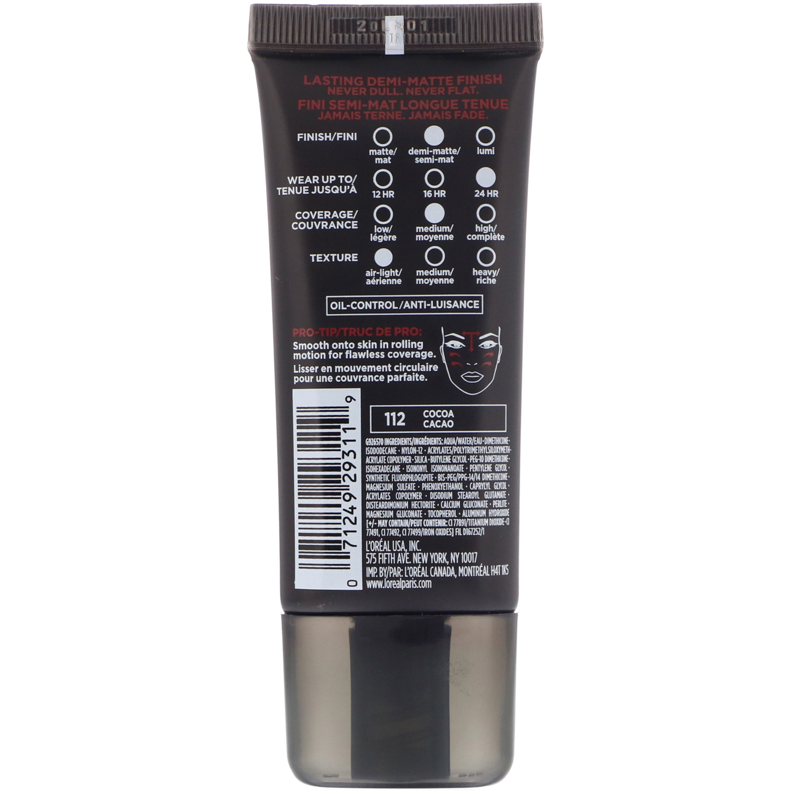 Comprar L'Oreal, Base Infallible Pro-Matte, Cocoa 112, 30 ml - Imagem 2
