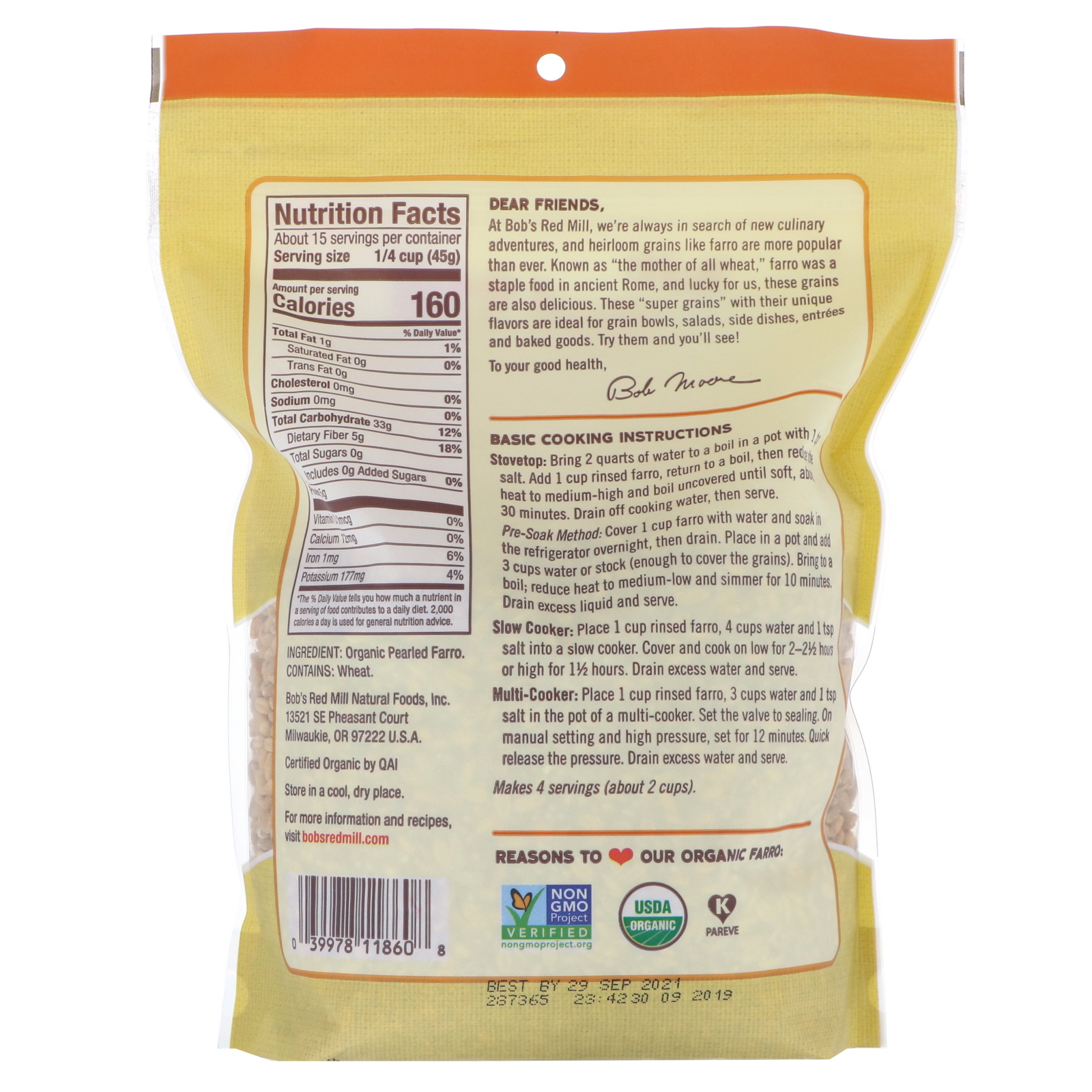 Comprar Bob's Red Mill, Espelta Orgânica, 680 g (24 oz) - Imagem 2