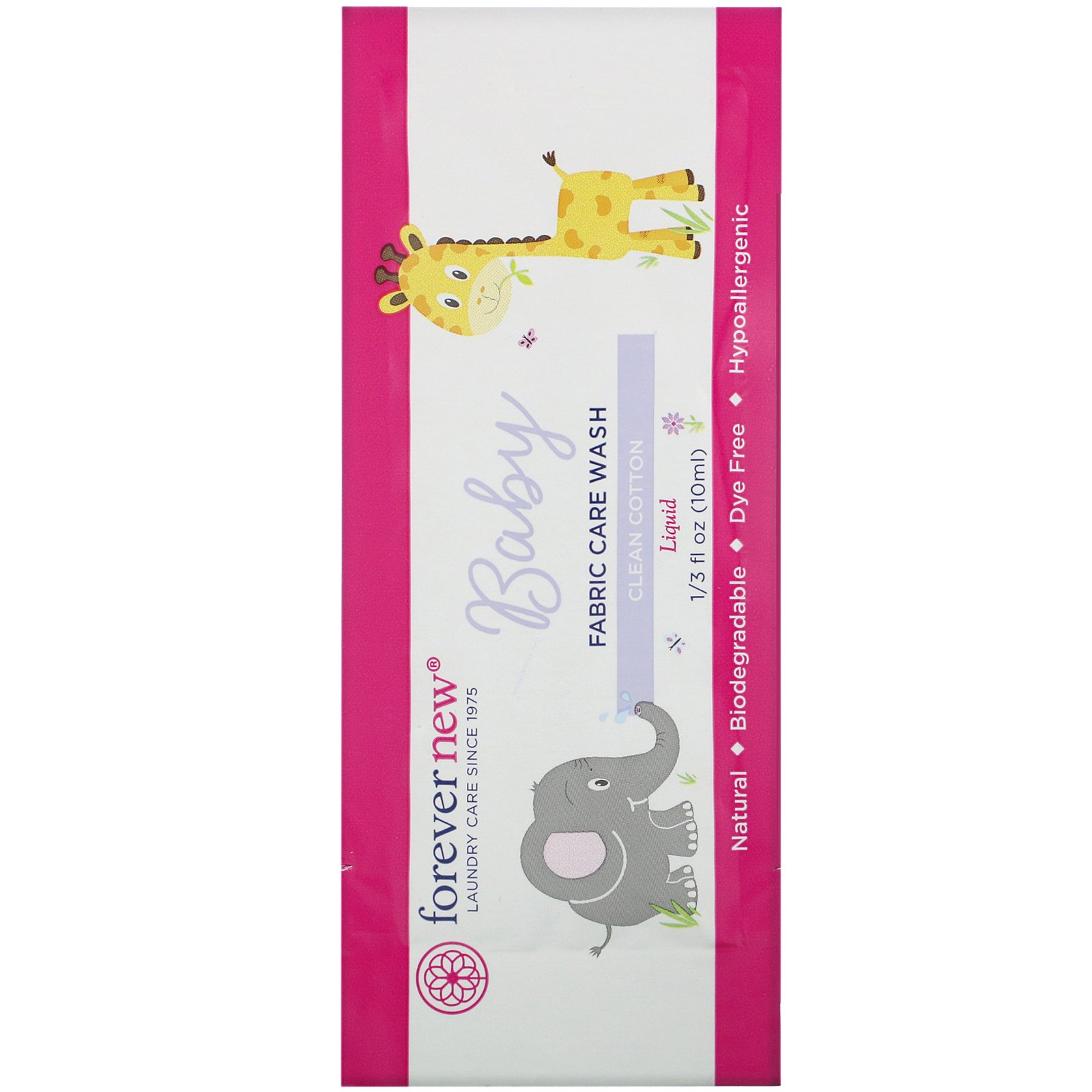 Comprar Forever New, Baby, Fabric Care Wash, Liquid, Clean Cotton, 1/3 fl oz (10 ml)