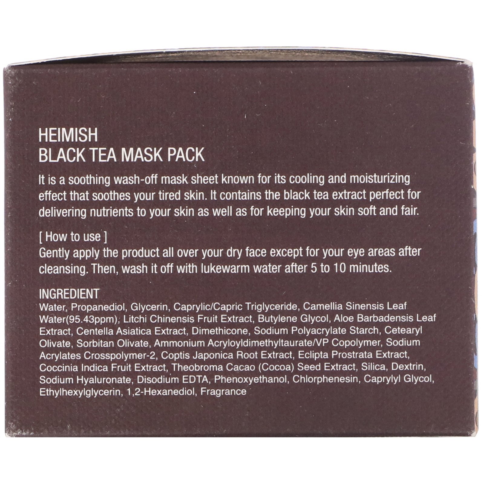 Comprar Heimish, Black Tea Mask Pack, 110 ml - Imagem 3