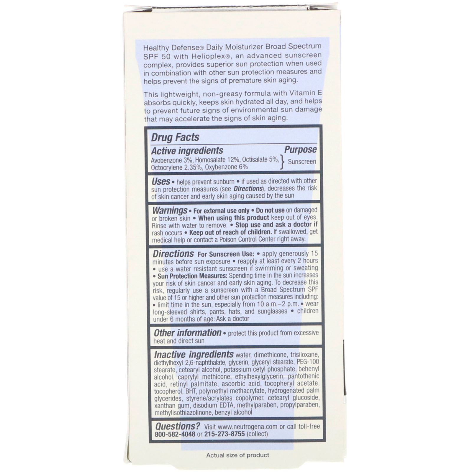 Comprar Neutrogena, Defesa Saudável, Hidratante Diário com Proteção Solar, FPS 50 de Amplo Espectro, 1,7 fl oz (50 ml) - Imagem 3