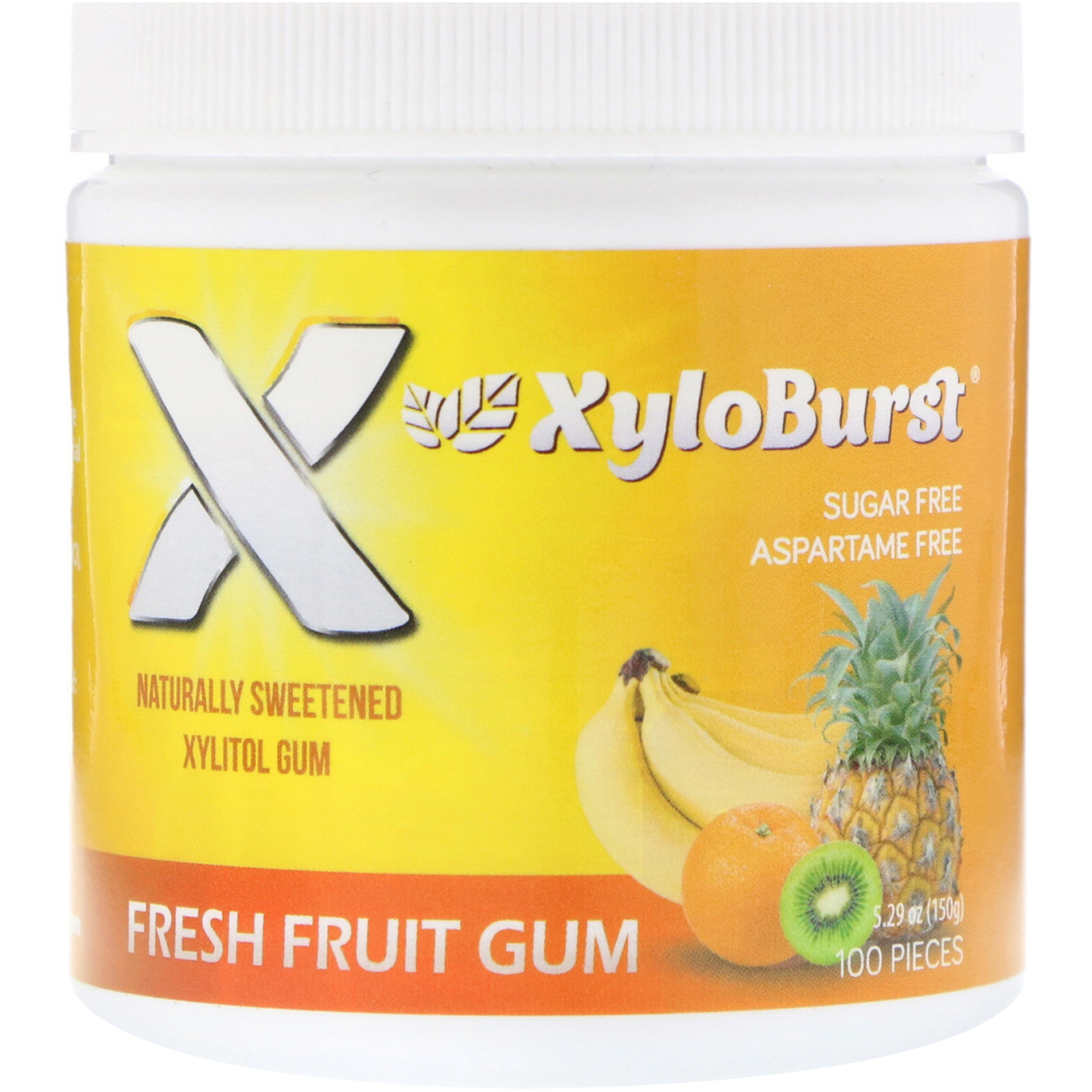 Comprar Xyloburst, Xylitol Chewing Gum, Fresh Fruit , 5.29 oz (150 g), 100 Pieces