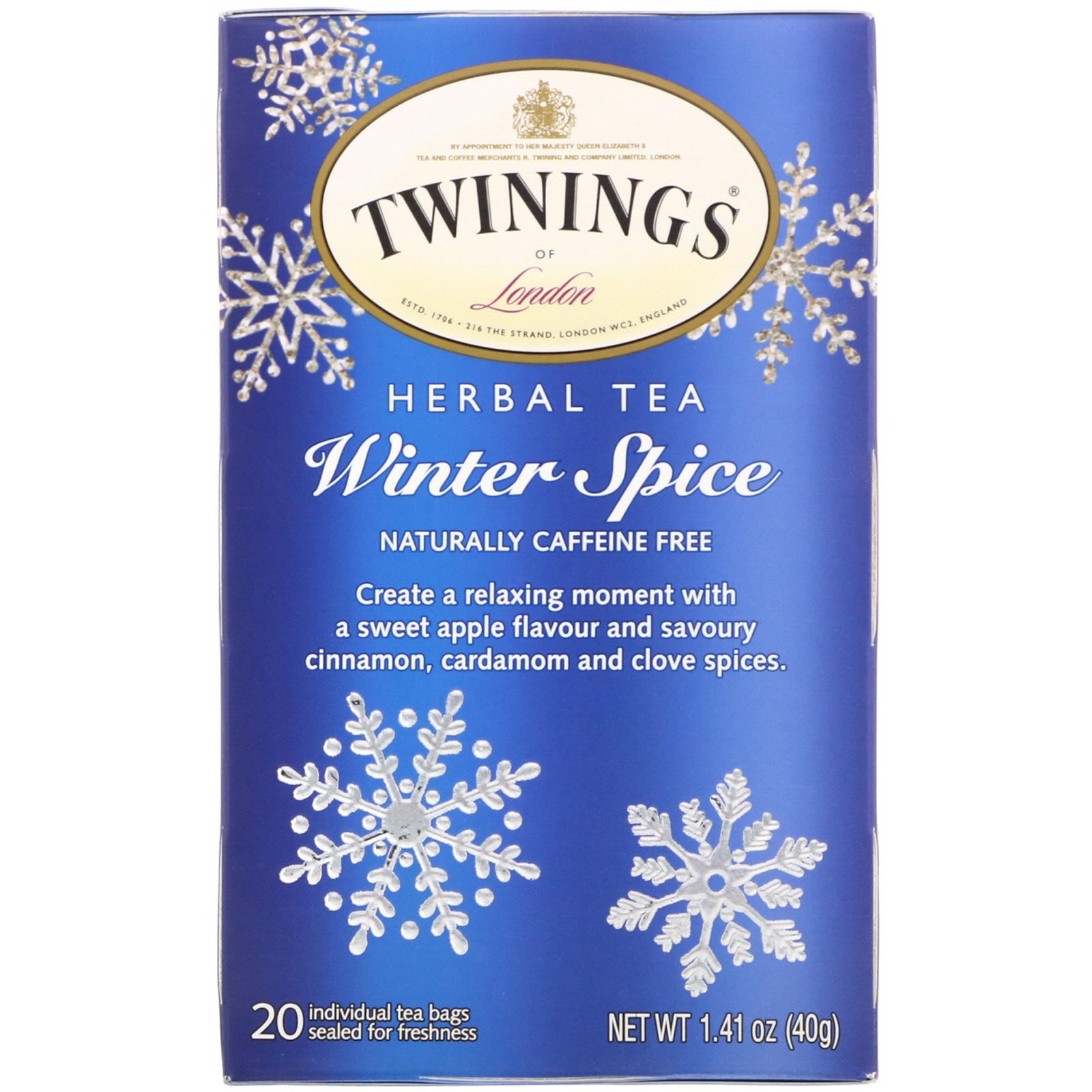 Comprar Twinings, Chá de Ervas, Winter Spice, Sem Cafeína, 20 Saquinhos de Chá, 40 g (1,41 oz)