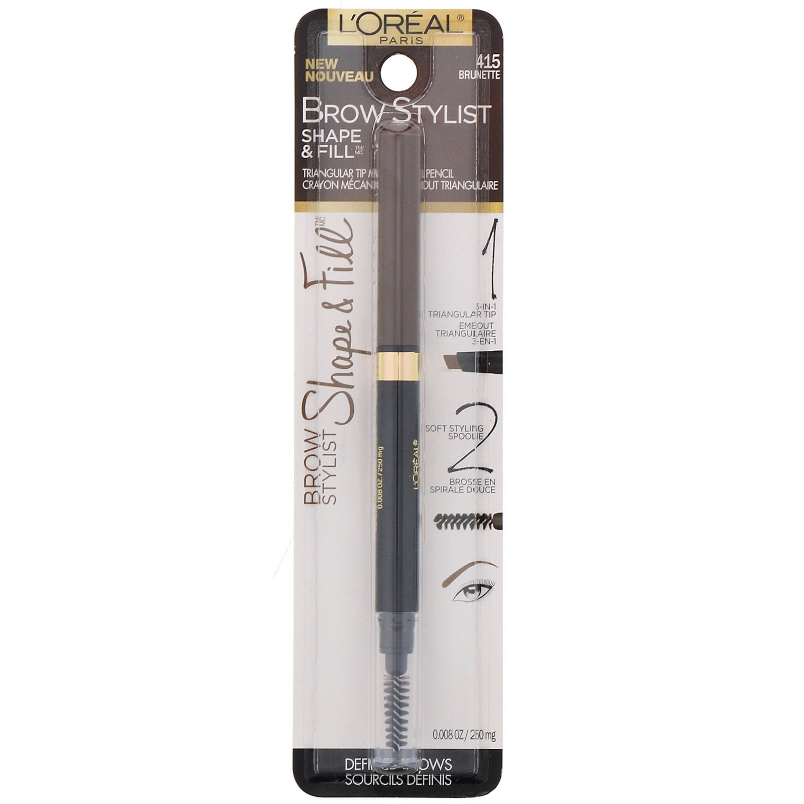 Comprar L'Oreal, Brow Stylist Shape & Fill, 415 Castanho, 250 mg - Imagem 2