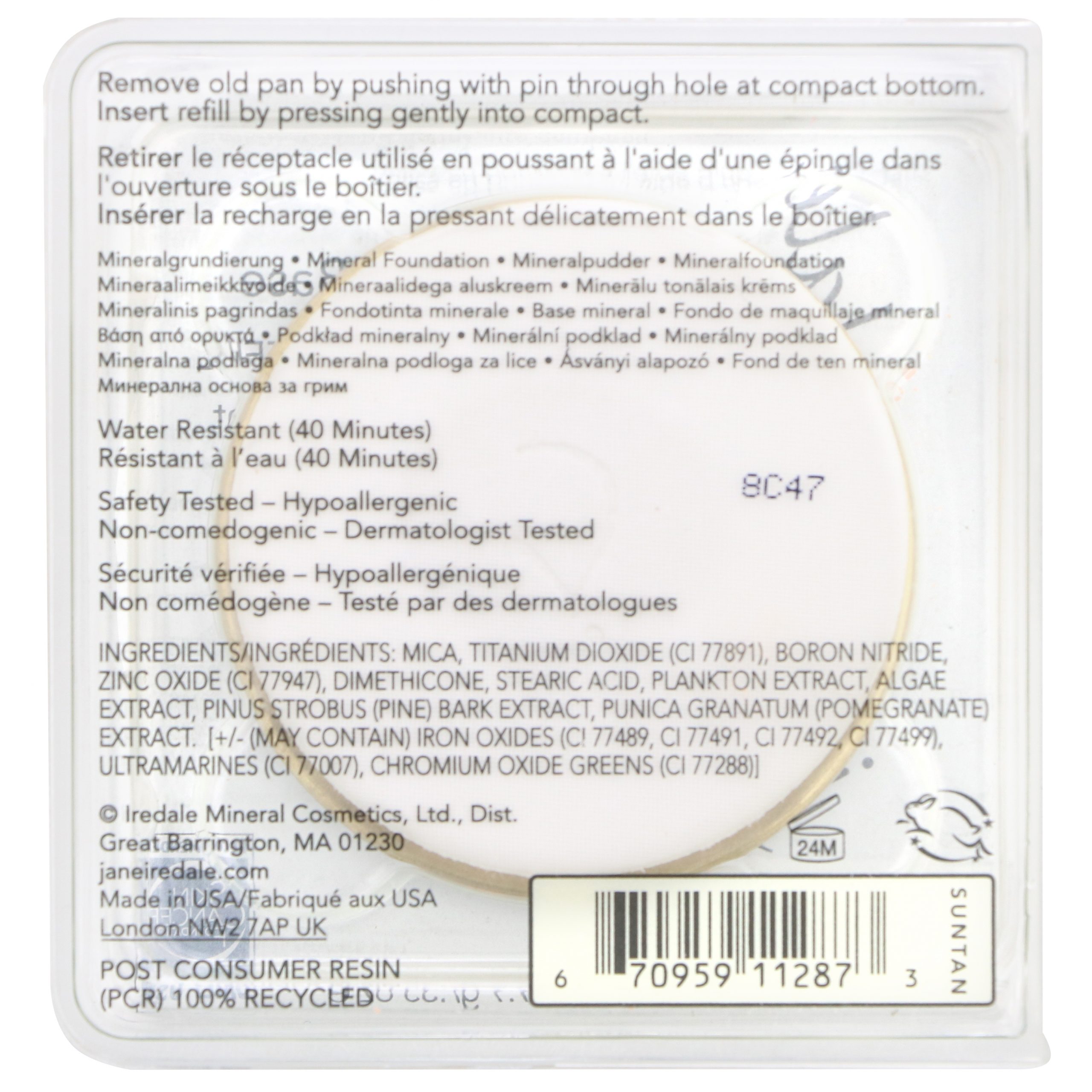 Comprar Jane Iredale, PurePressed Base, Mineral Foundation Refill, SPF 20 PA++, Suntan, 0.35 oz (9.9 g) - Imagem 3
