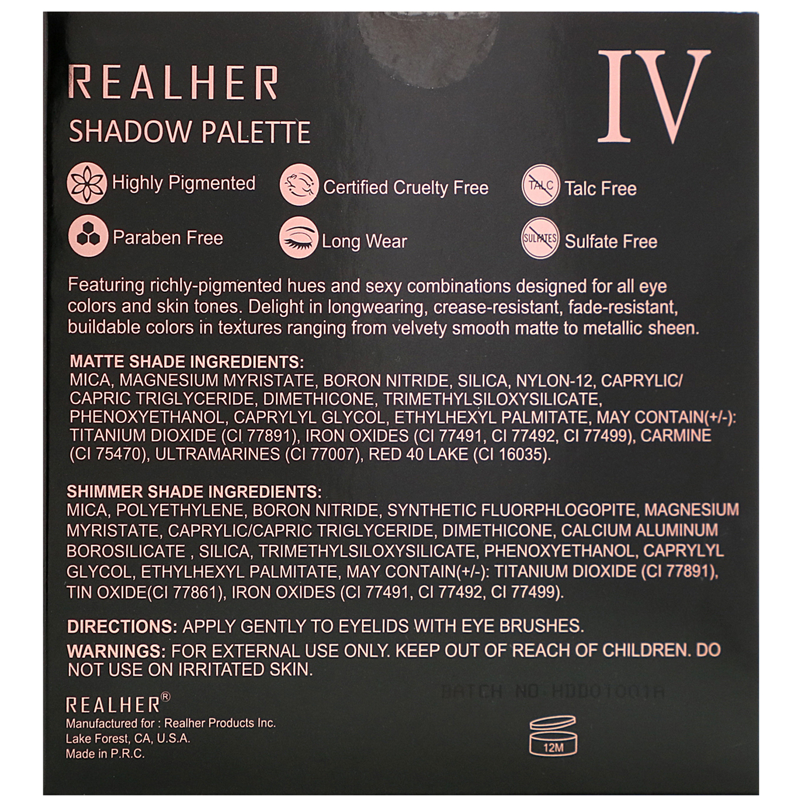 Comprar RealHer, Embrace Yourself, Shadow Palette IV, 0.36 oz (10.8 g) - Imagem 3