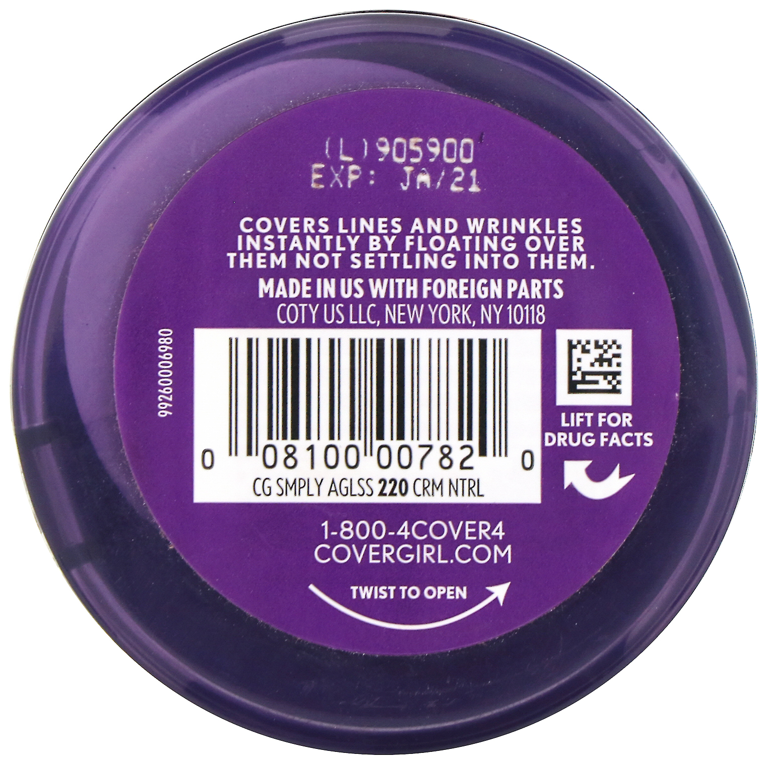 Comprar Covergirl, Base Olay Simply Ageless, 220 Natural creme, 12 g - Imagem 3