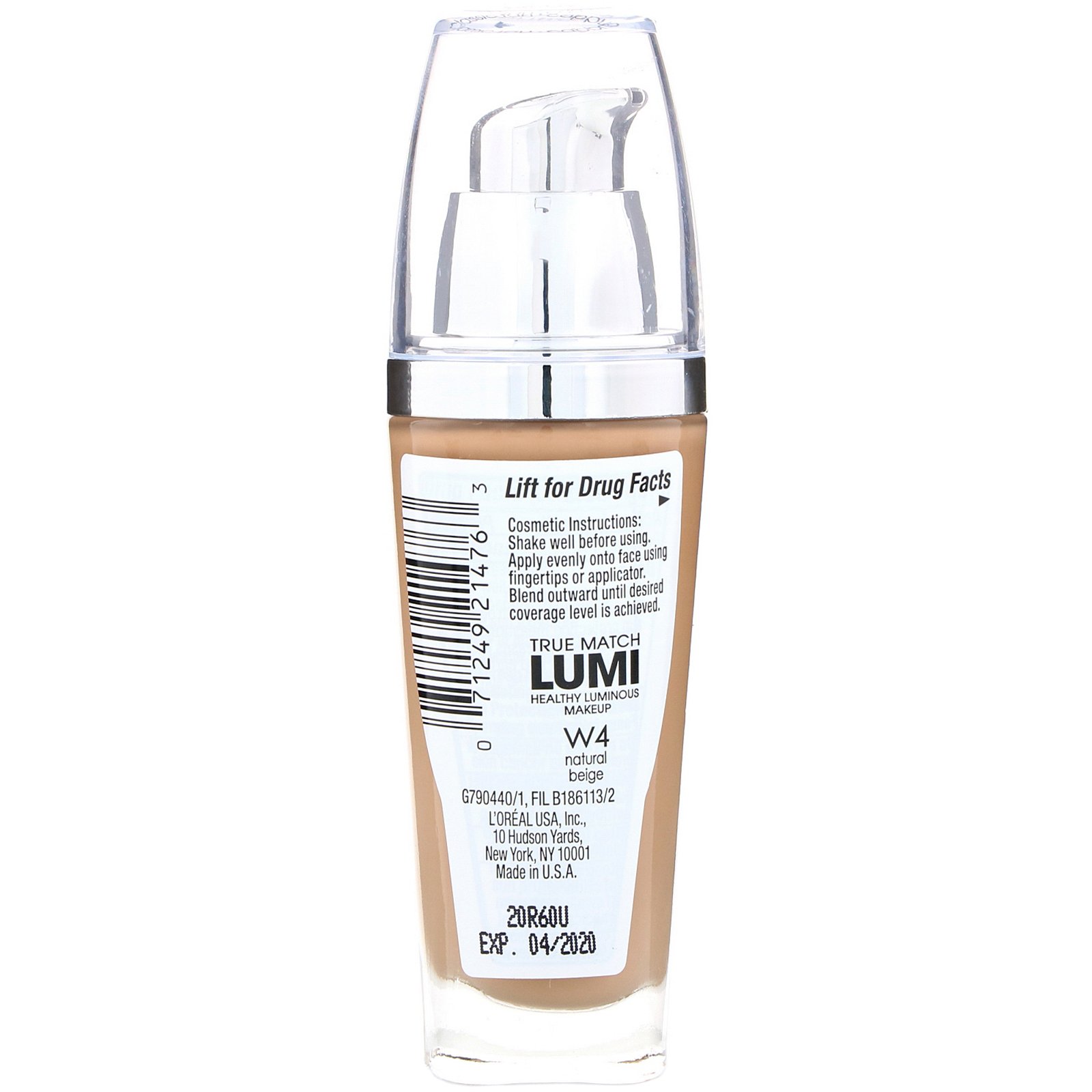 Comprar L'Oreal, Maquiagem True Match Healthy Luminous, FPS 20, Natural Beige W4, 30 ml - Imagem 2