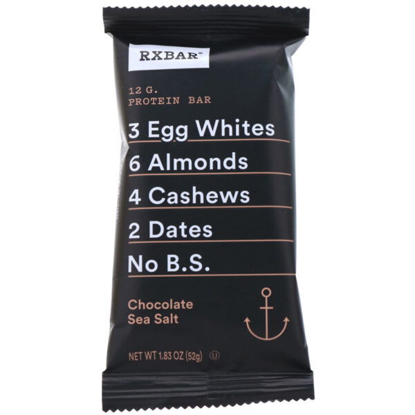 Comprar RXBAR, Protein Bar, Chocolate Sea Salt, 12 Bars, 1.83 oz (52 g) Each - Imagem 4