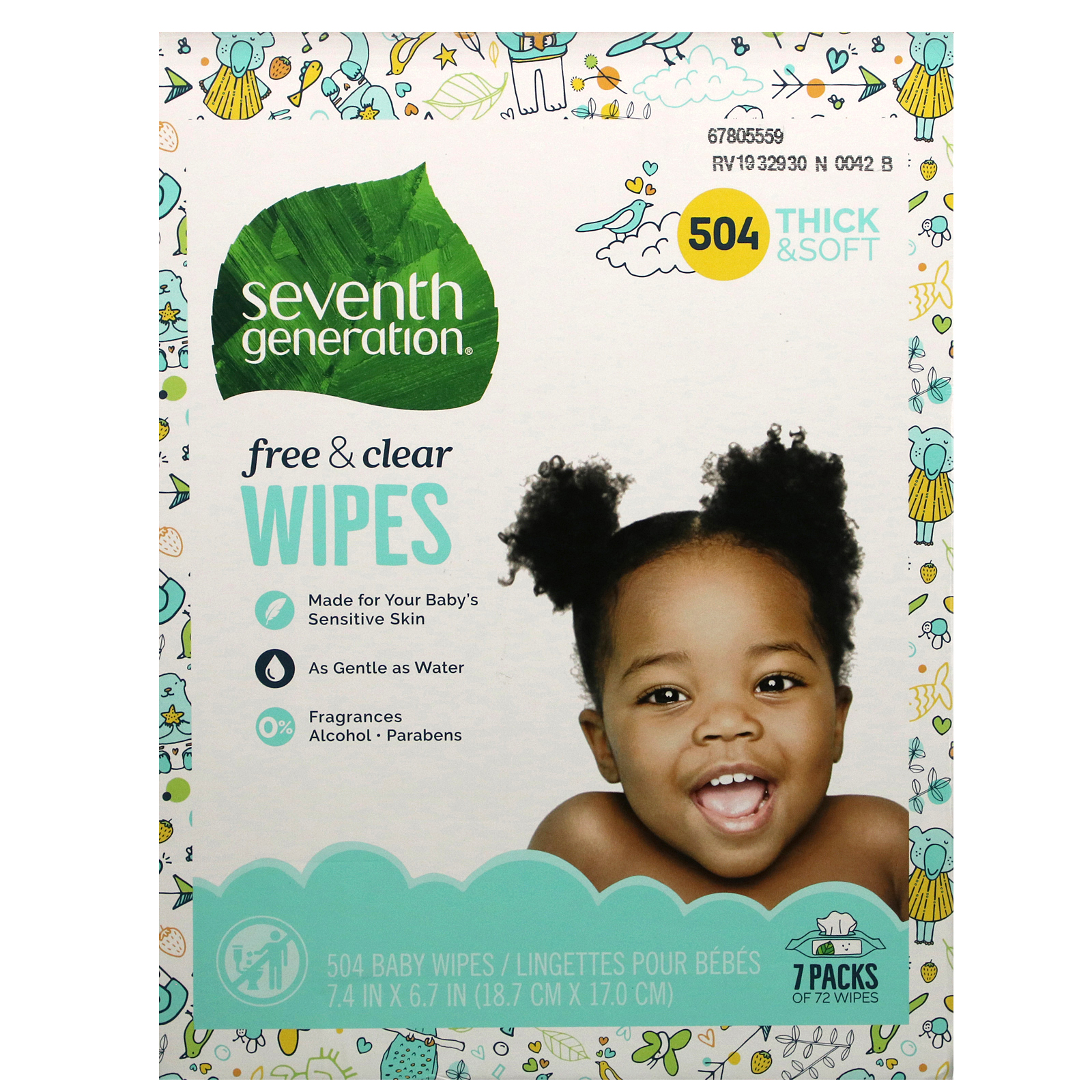 Comprar Seventh Generation, Baby Wipes, Free & Clear, 504 Wipes - Imagem 2