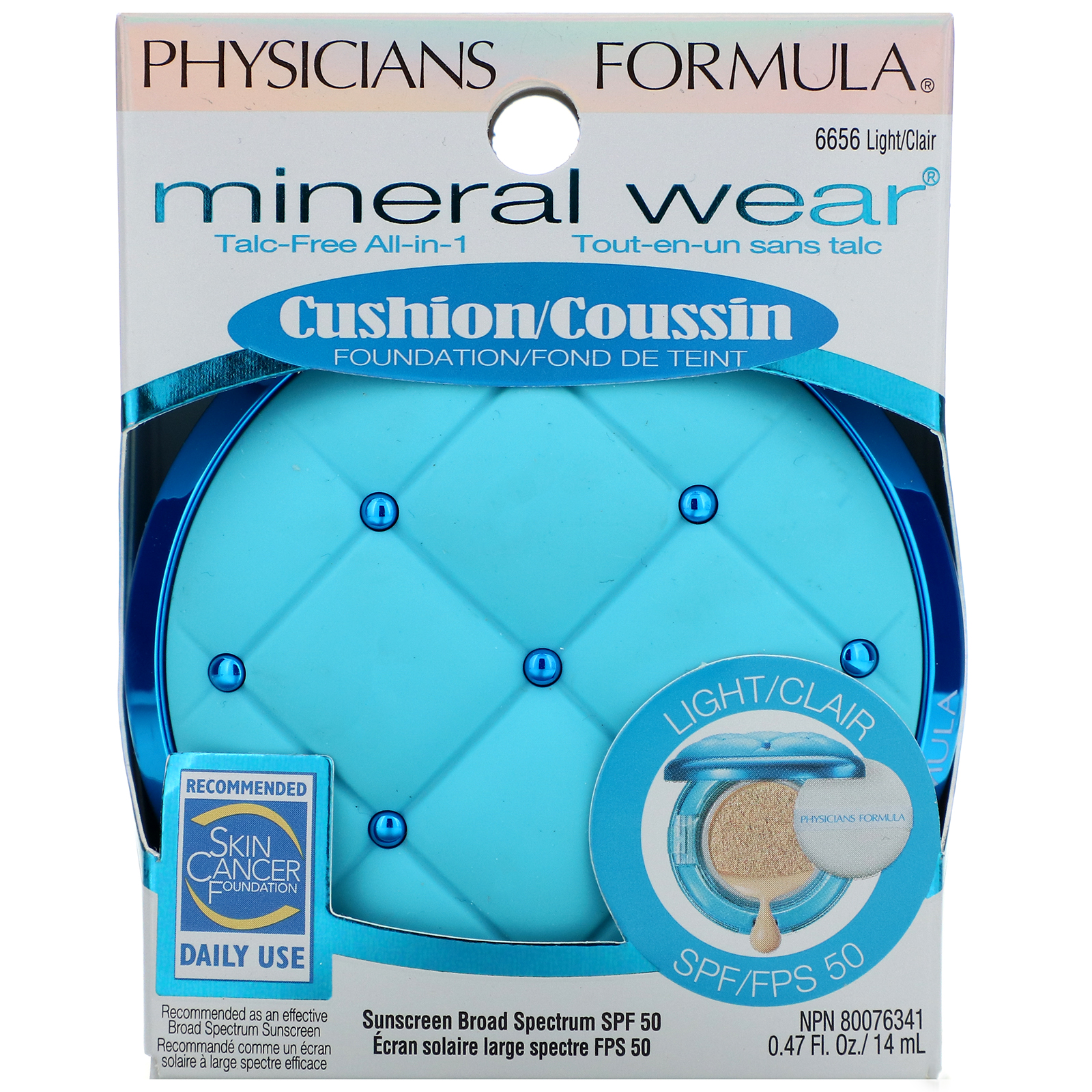 Comprar Physicians Formula, Mineral Wear, Cushion Foundation, SPF 50, Light, 0.47 fl oz (14 ml) - Imagem 3