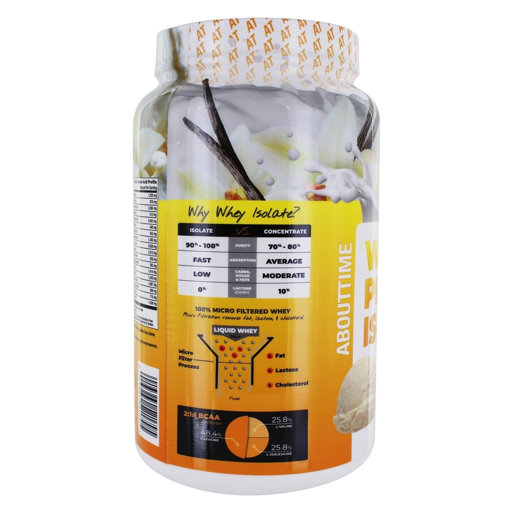 Comprar Whey Protein Isolado Sabor Baunilha - 2 lbs. About Time - Imagem 3