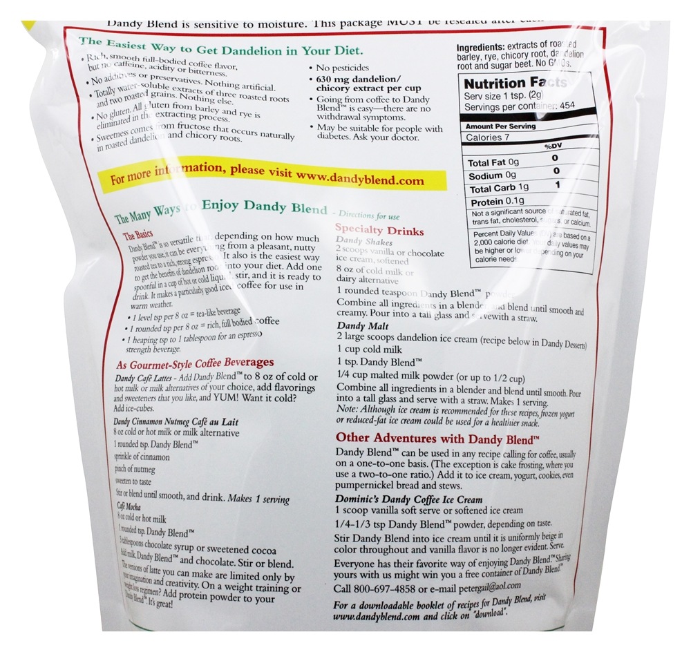 Comprar Bebida Herbal Instantânea com Dente de Leão - 2 lbs. Dandy Blend - Imagem 3