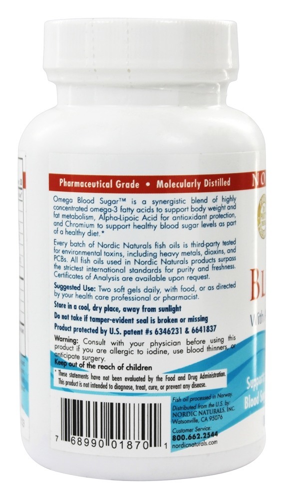 Comprar Omega Açúcar no sangue com Alpha -Ácido lipóico e cromo 1000 mg. - 60 Softgels Nordic Naturals - Imagem 3