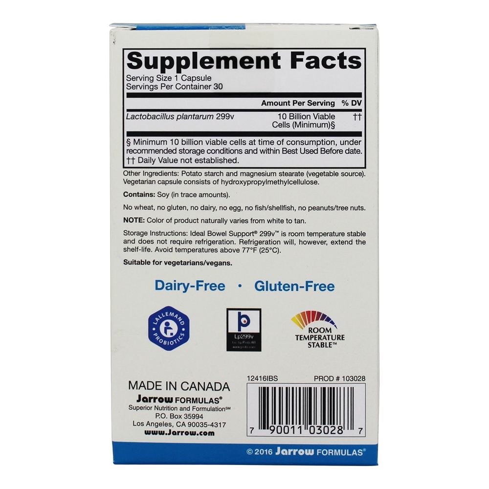 Comprar Suplemento Probiótico ao Suplemento Ideal ao Intestino 299V 10 Bilhões de UFC - Cápsulas vegetarianas 30 Jarrow Formulas - Imagem 2