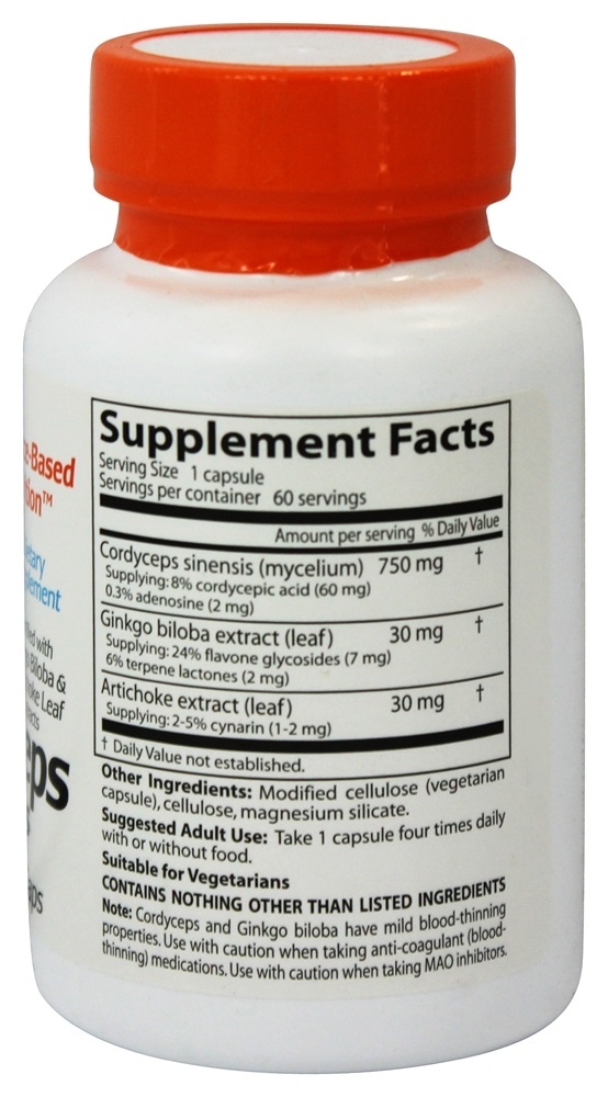 Comprar Extremista Cordycep Mais 750 mg. - Cápsulas vegetarianas 60 Doctor's Best - Imagem 2