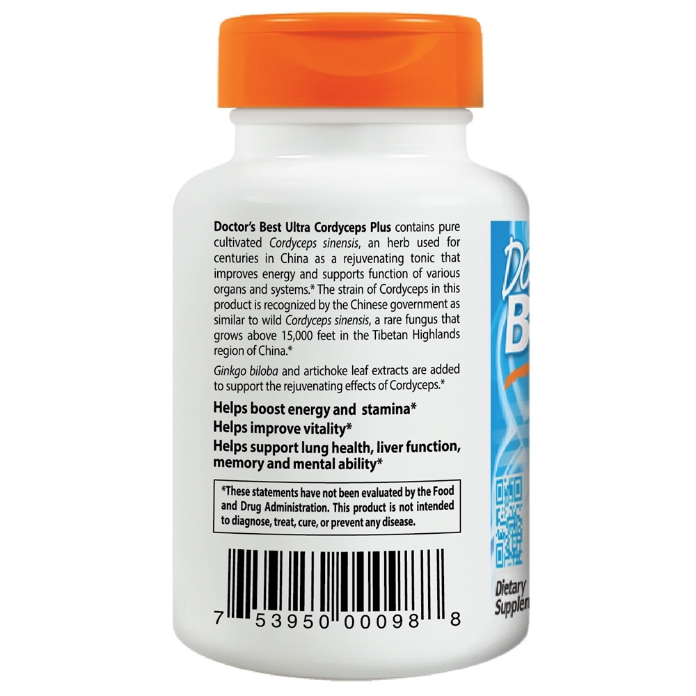 Comprar Extremista Cordycep Mais 750 mg. - Cápsulas vegetarianas 60 Doctor's Best - Imagem 3
