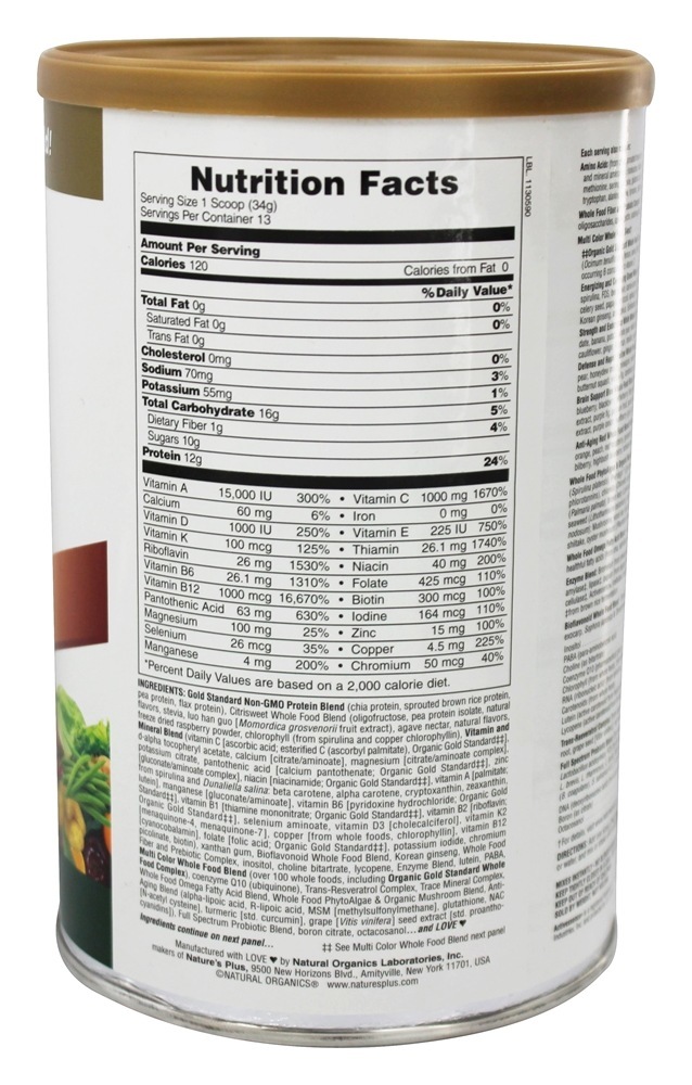 Comprar Fonte De Vida Ouro Energia Tremer Final Vitamina Mineral & Proteína Natural Delicioso Tropical Baga Sabor - 0.97 lbs. Natures Plus - Imagem 2