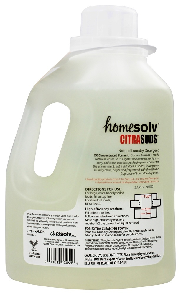 Comprar Casa Solv Citrasud 2x Concentrar Líquido Lavanderia Detergente 35-50 Cargas Lavanda Bergamota - 50 fl. oz. Citra Solv - Imagem 2