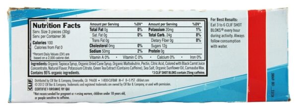 Comprar Tiro Blok Eletrólito Mastiga com 25mg Cafeína Tropical Soco - 6 Mastiga Clif Bar - Imagem 5