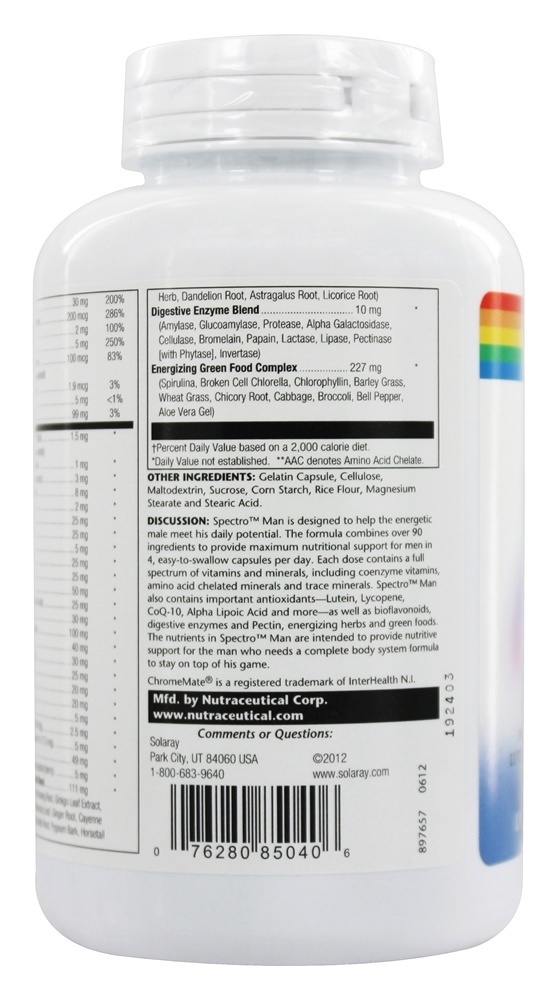 Comprar Spectro Man Multivitamínico Para Homens - Cápsulas 120 Solaray - Imagem 4