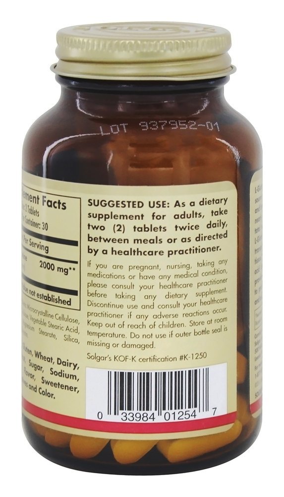Comprar L-Glutamina 1000 mg. - 60 Tablets Solgar - Imagem 3