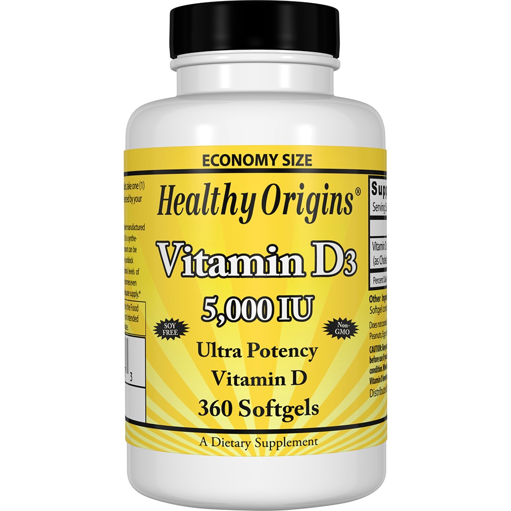 Comprar Vitamina D3 5000 UI - 360 Softgels Healthy Origins