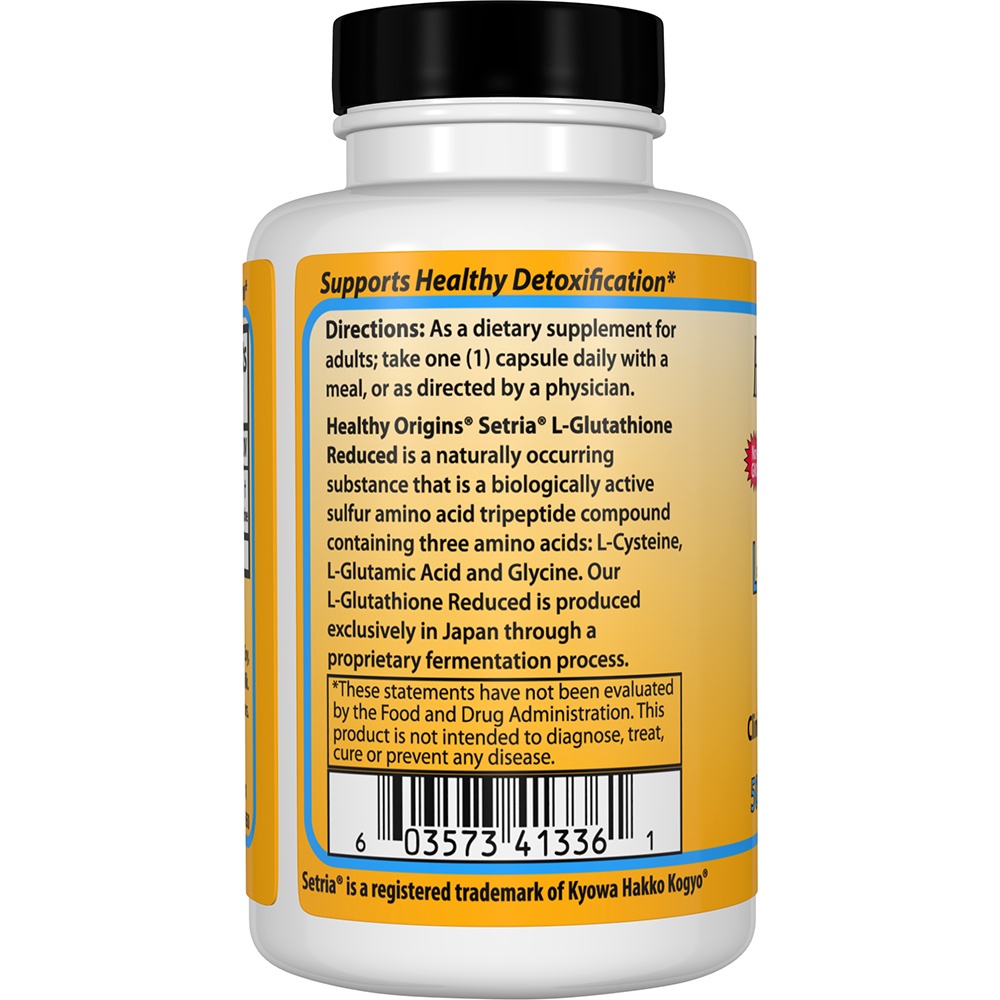 Comprar Setria L-Glutationa Reduzida 500 mg. - Cápsulas 60 Healthy Origins - Imagem 3