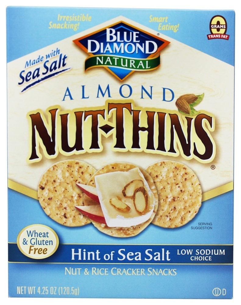 Comprar Amêndoa Noz-Thins Noz & Arroz Biscoito Lanches Hint de Mar Sal - 4.25 oz. Blue Diamond Growers