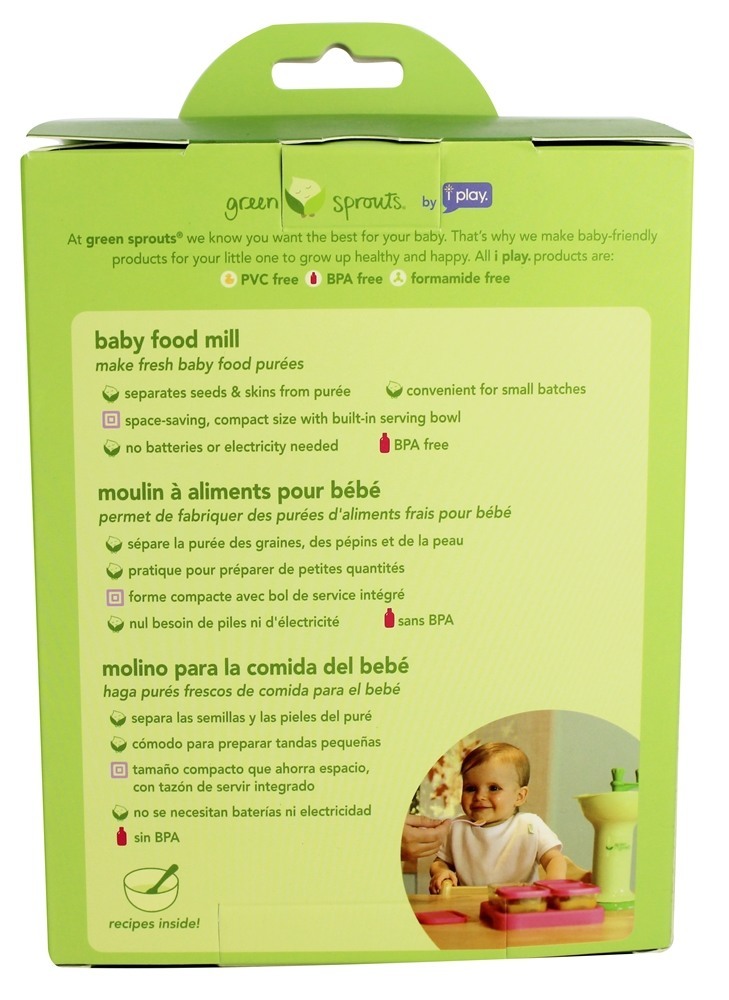 Comprar Moinho De Comida Para Bebé Verde - 8 oz. Anteriormente Fábrica de Comida para Bebê 3 - 12 Meses Estágio 2 - 3Green Sprouts - Imagem 3