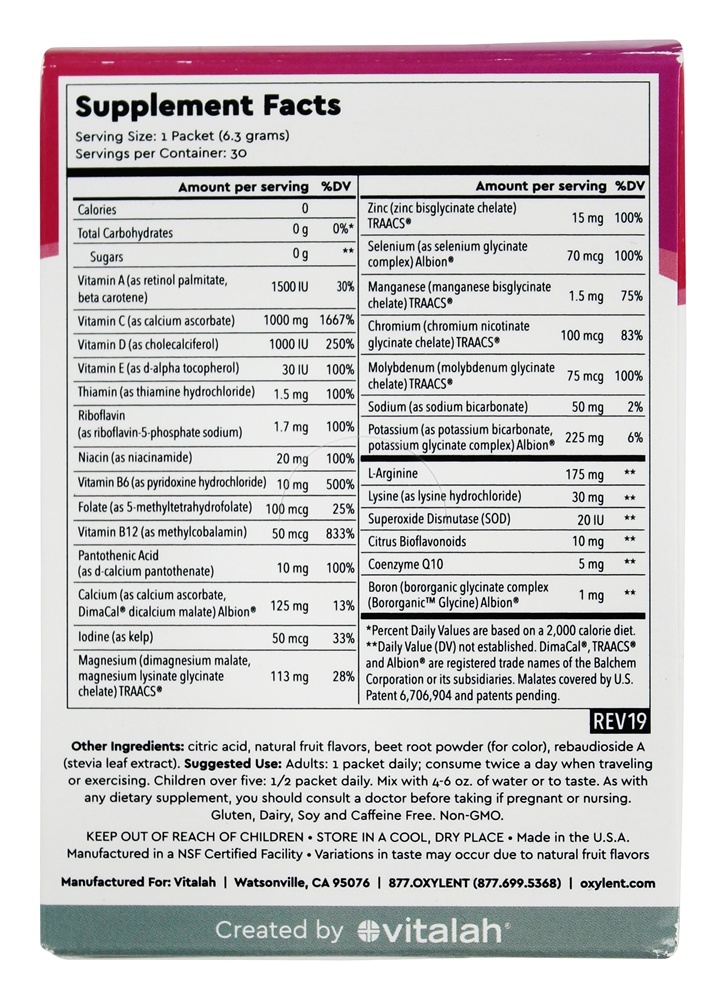 Comprar 5-em-1 Suplemento Multivitamínico Sabor Frutas Espumantes - 30 Pacotes (s) Oxylent - Imagem 2