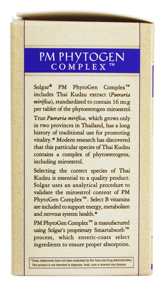 Comprar PM PhytoGen Complex - 60 Tablets Solgar - Imagem 3