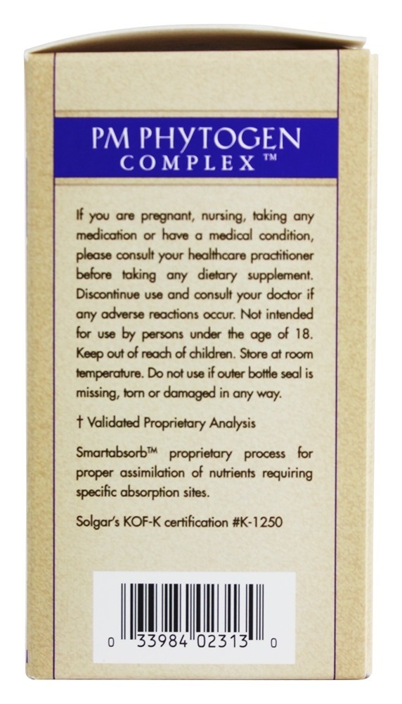 Comprar PM PhytoGen Complex - 60 Tablets Solgar - Imagem 4