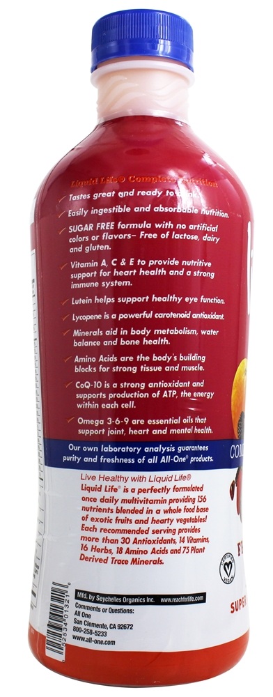 Comprar Liquid Life Super Mistura Multivitamínica Sabor de Frutas - 32 fl. oz. All One - Imagem 3