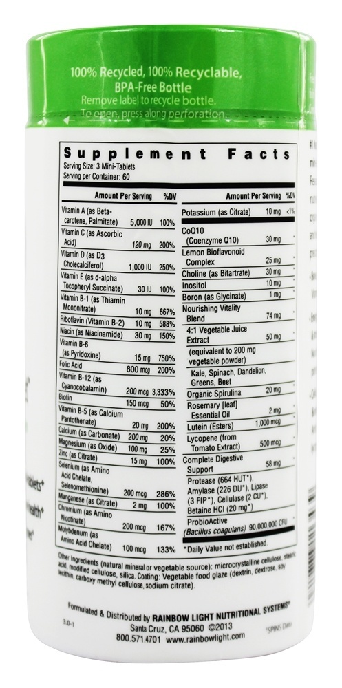 Comprar 50+ Mini-Tablet Multivitamínico de Apoio Anti-Envelhecimento - Mini- Rainbow Light 180 Rainbow Light - Imagem 2