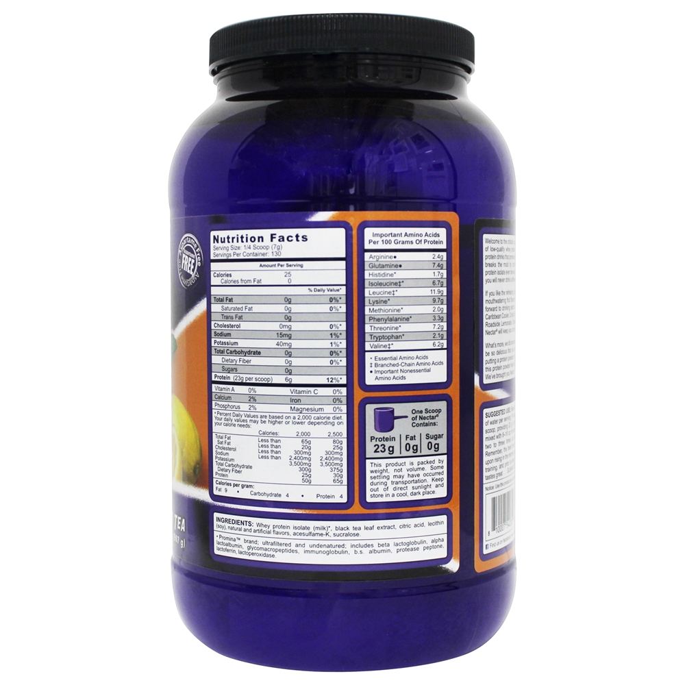 Comprar Nectar Whey Protein Isolate Em pó Chá de limão - 32 oz. Syntrax - Imagem 2
