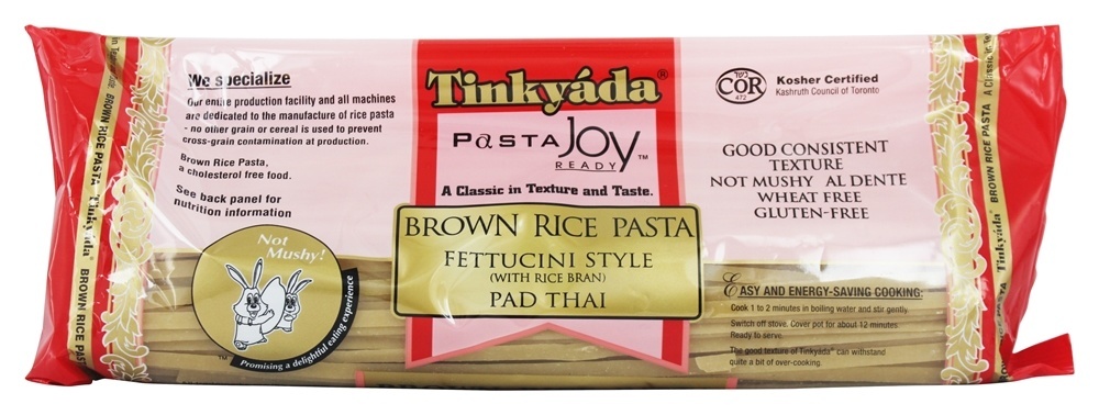 Comprar Almofada de arroz estilo macarrão Fettucini tailandês com farelo de arroz - 14 oz. Tinkyada Pasta