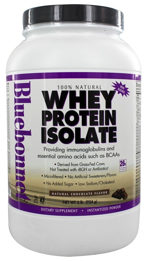 Comprar 100% Natural Soro de leite coalhado Proteína Isolar Pó Natural Chocolate Sabor - 2 lbs. Bluebonnet Nutrition