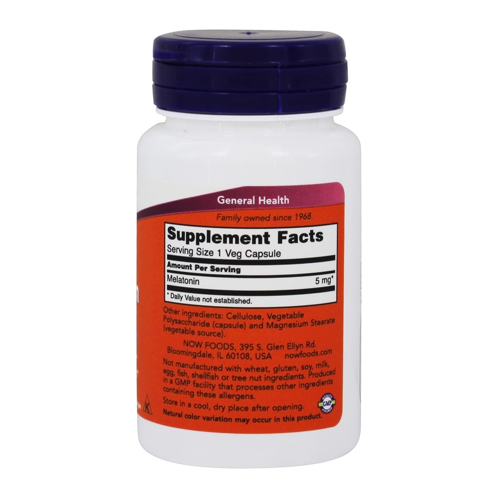 Comprar Melatonina de Alta Potência 5 mg. - 60 Cápsula (s) vegetal (s) NOW Foods - Imagem 2